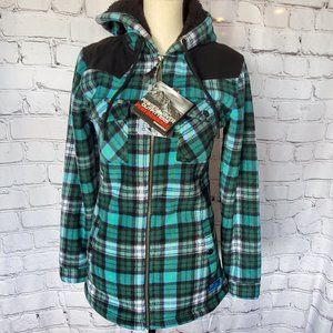 Powder River Outfitters by Panhandle, Plaid Print Fleece Jacket, Fitted, Small